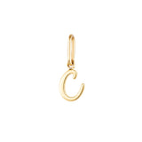 Yellow Gold Luna Script Letters Pendant