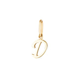 Yellow Gold Luna Script Letters Pendant