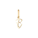 Yellow Gold Luna Script Letters Pendant