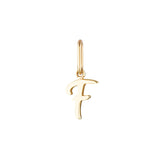 Yellow Gold Luna Script Letters Pendant