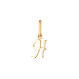 Yellow Gold Luna Script Letters Pendant