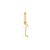 Yellow Gold Luna Script Letters Pendant
