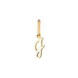 Yellow Gold Luna Script Letters Pendant