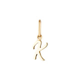 Yellow Gold Luna Script Letters Pendant