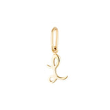 Yellow Gold Luna Script Letters Pendant