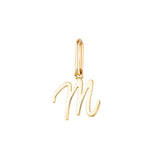 Yellow Gold Luna Script Letters Pendant