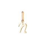 Yellow Gold Luna Script Letters Pendant