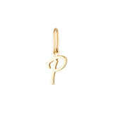 Yellow Gold Luna Script Letters Pendant