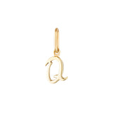 Yellow Gold Luna Script Letters Pendant