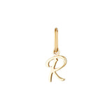 Yellow Gold Luna Script Letters Pendant