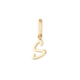 Yellow Gold Luna Script Letters Pendant