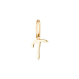 Yellow Gold Luna Script Letters Pendant