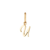 Yellow Gold Luna Script Letters Pendant