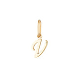Yellow Gold Luna Script Letters Pendant