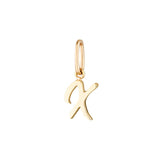 Yellow Gold Luna Script Letters Pendant