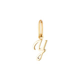 Yellow Gold Luna Script Letters Pendant