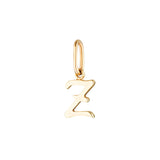 Yellow Gold Luna Script Letters Pendant