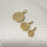 Yellow Gold Medium Flat Disc Imprint Necklace