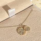 Yellow Gold Medium Waved Disc Imprint Necklace