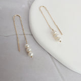 Yellow Gold Mila Pearl Earrings