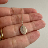 Yellow Gold Oval Imprint Necklace