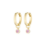 Yellow Gold Pink Sapphire Earrings