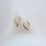 Yellow Gold Pink Sapphire Earrings