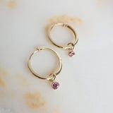 Yellow Gold Pink Sapphire Earrings