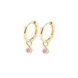Yellow Gold Pink Sapphire Earrings