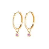 Yellow Gold Pink Sapphire Earrings