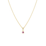 Yellow Gold Pink Sapphire Necklace