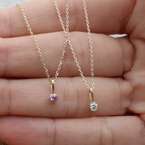 Yellow Gold Pink Sapphire Necklace