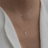 Yellow Gold Pink Sapphire Necklace