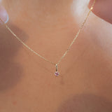 Yellow Gold Pink Sapphire Necklace