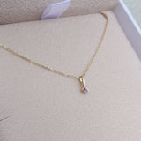 Yellow Gold Pink Sapphire Pendant