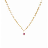 Yellow Gold Pink Sapphire Necklace