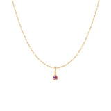 Yellow Gold Pink Sapphire Necklace